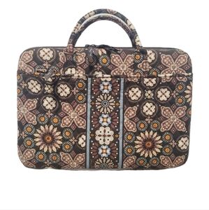 Vera Bradley CANYON LAPTOP PORTFOLIO Hard Computer Case Brown Travel Work School